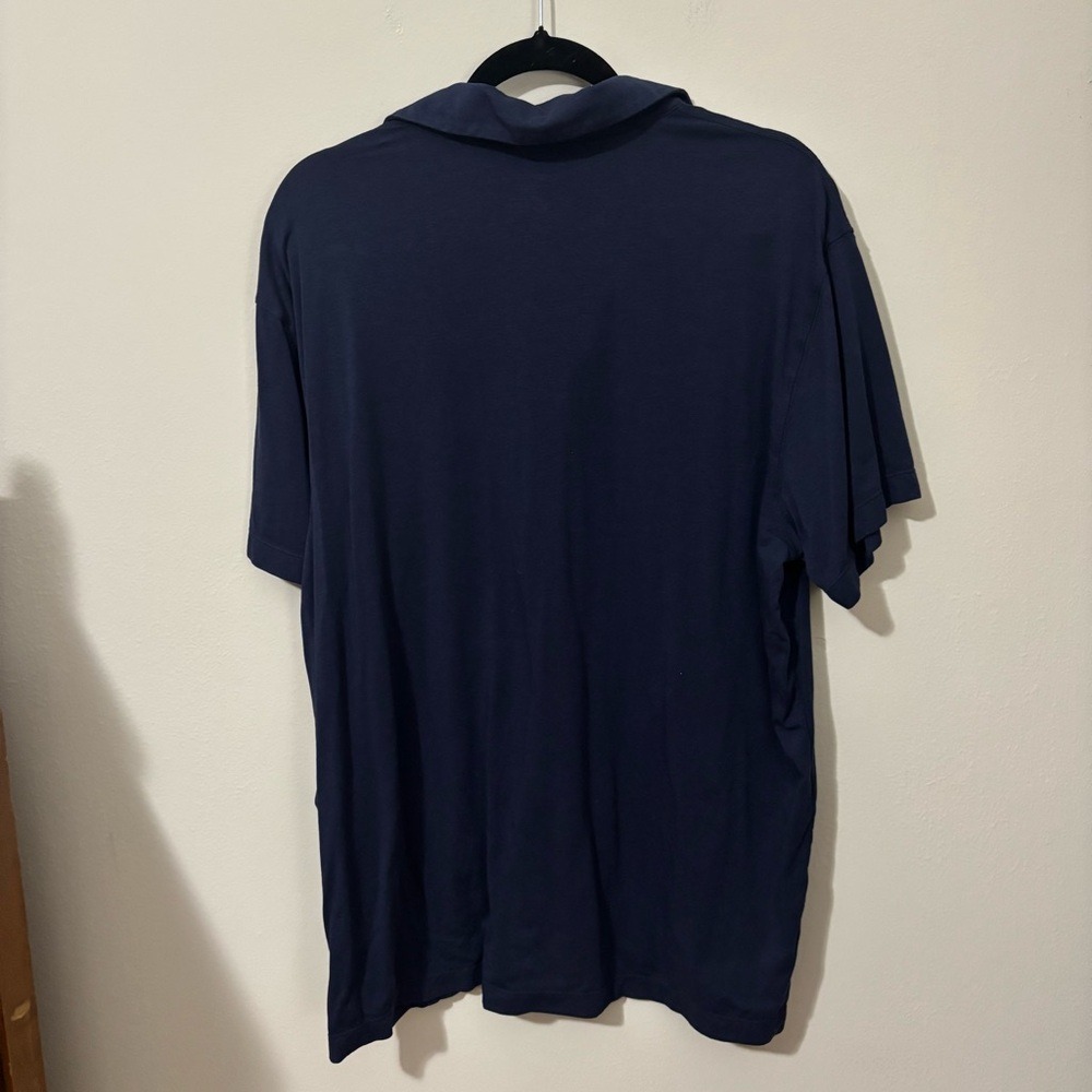 Fabletics The Training Day Polo Deep Navy Blue Short Sleeve Collared - Picture 5 of 8